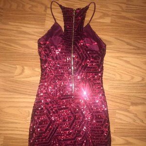 Red sequin bodycon dress